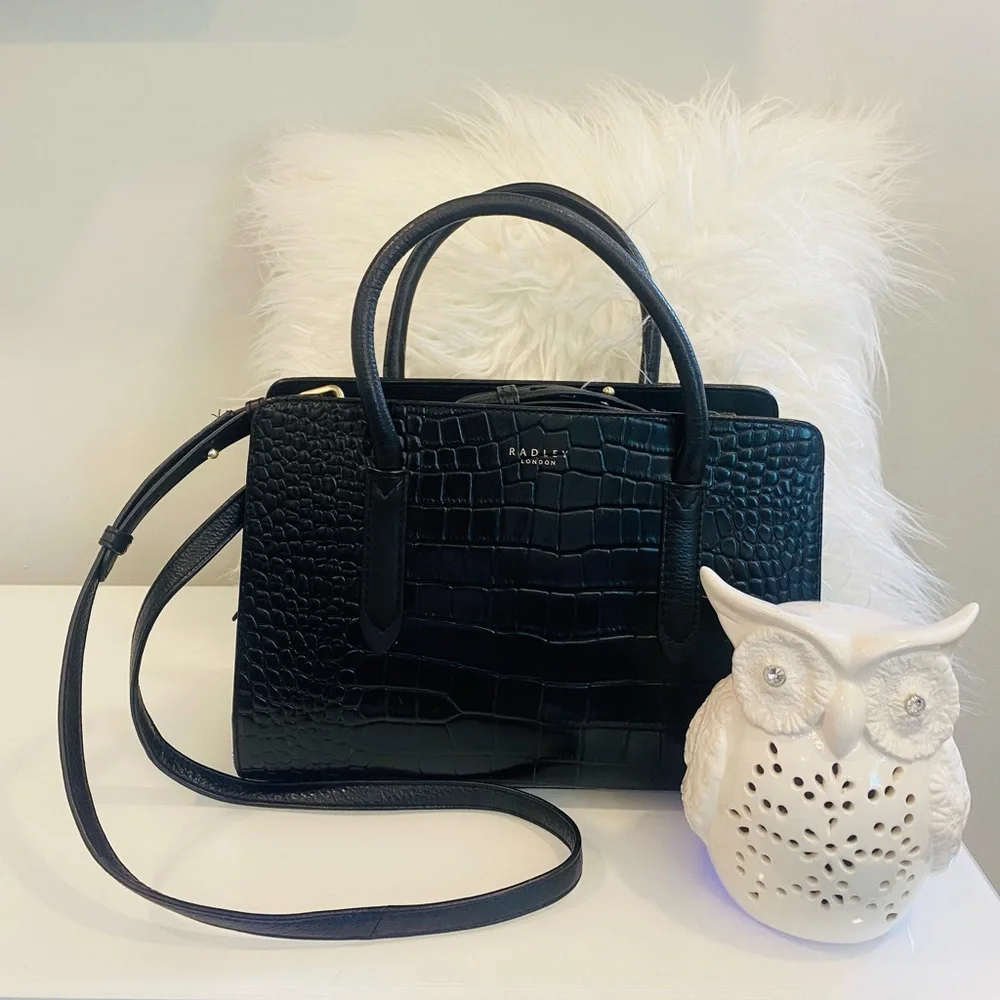 RADLEY LONDON Brand New Black Genuine Leather Crossbody Shoulder Bag - Picture 2 of 15